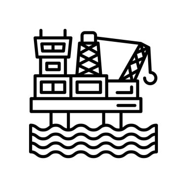 Offshore sondaj ikonu vektör. Logotype