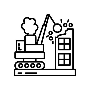 Yıkım Kirliliği simgesi vektörde. Logotype