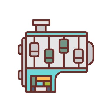 Benzin Motor ikonu vektörde. Logotype