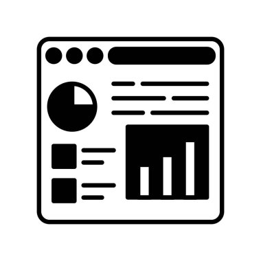 Veri görselleştirme simgesi vektörde. Logotype