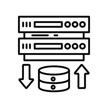Veri aktarım simgesi vektörde. Logotype