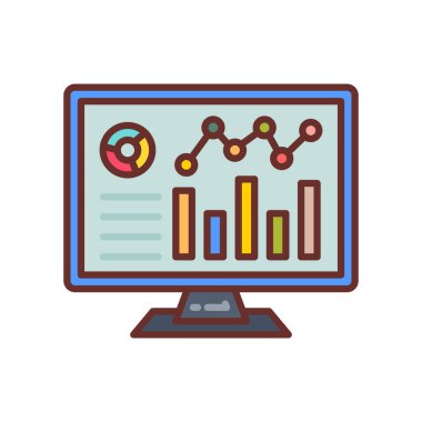 Zaman Serisi Veri simgesi vektör cinsinden. Logotype