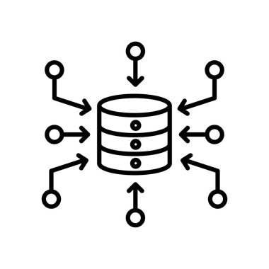 Vektör içinde veri toplamı simgesi. Logotype