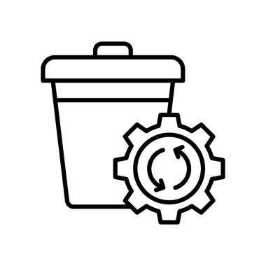 Atık Yönetimi simgesi vektörde. Logotype