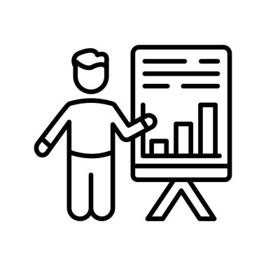 Vektör olarak sunum simgesi. Logotype