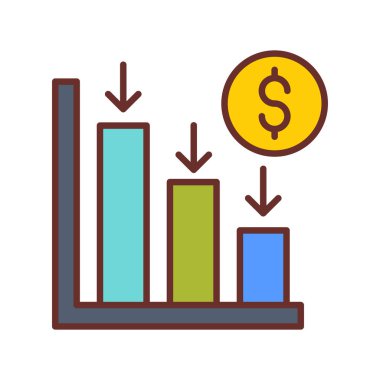 Decrease icon in vector. Logotype