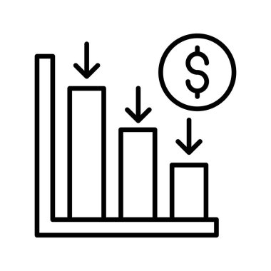 Decrease icon in vector. Logotype