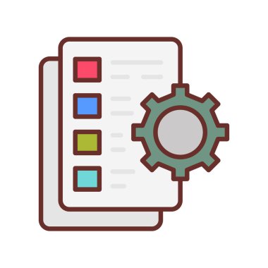 Üretim Listesi simgesi vektör olarak. Logotype