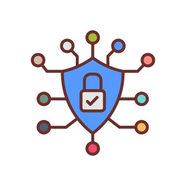 Siber Güvenlik ikonu vektörde. Logotype