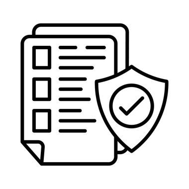 Vektör olarak sigorta poliçesi simgesi. Logotype