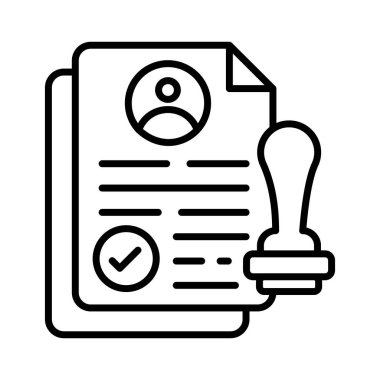 Vektör olarak İş Onayı simgesi. Logotype