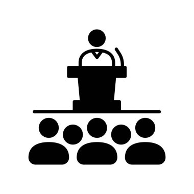 Vektör olarak konferans simgesi. Logotype