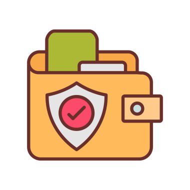 Cüzdan simgesini vektörde koru. Logotype