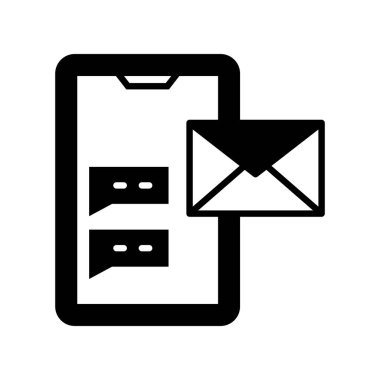 Vektör olarak SMS Pazarlama simgesi. Logotype