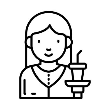 Vektör olarak garson ikonu. Logotype