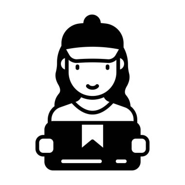 Teslimatçı Kadın simgesi. Logotype