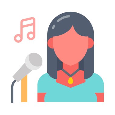 Vektör olarak şarkıcı simgesi. Logotype