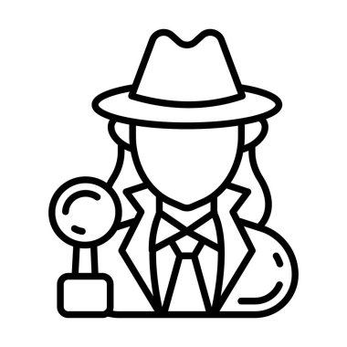 Dedektif ikon vektörde. Logotype