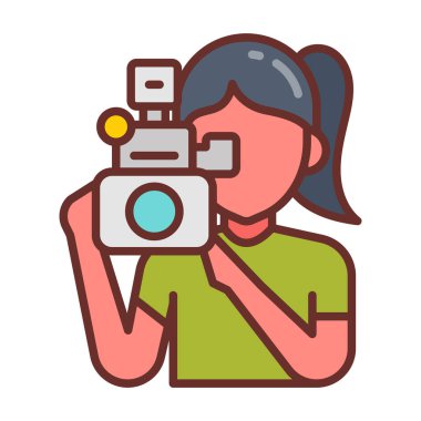 Vektör olarak videograf simgesi. Logotype