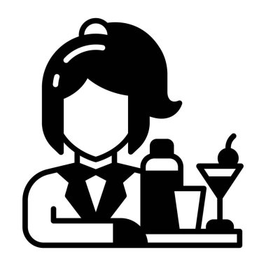 Vektör olarak barmen simgesi. Logotype