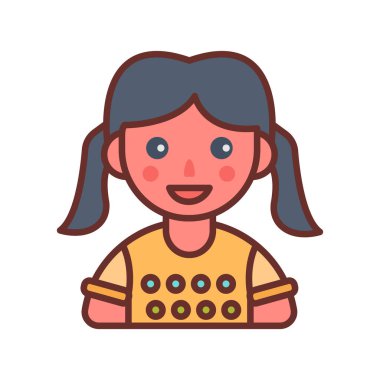 Happy Kid ikonu vektör olarak. Logotype