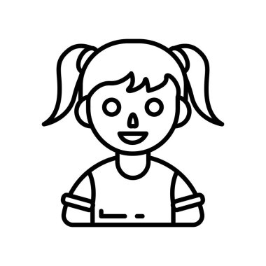 Vektör olarak şirin kız simgesi. Logotype