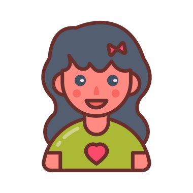 Vektör olarak Love Girl simgesi. Logotype