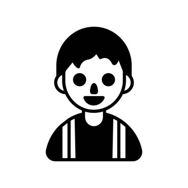 Vektör olarak erkek öğrenci simgesi. Logotype