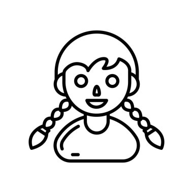 Bebek Kız ikonu vektör olarak. Logotype