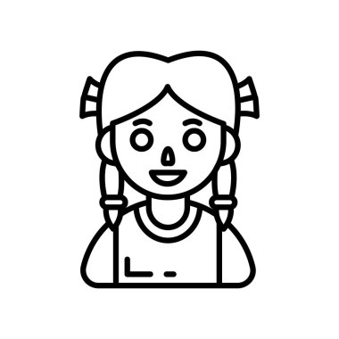 Vektör olarak Hint Kız simgesi. Logotype