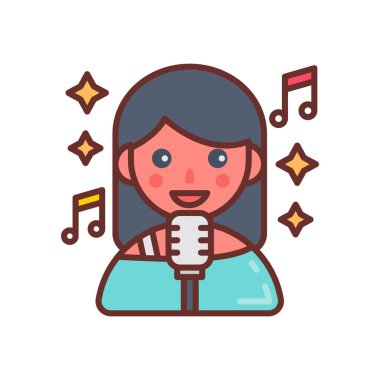 Vektör olarak şarkı söyleyen ikon. Logotype