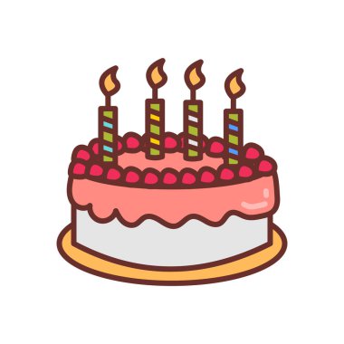 Vektör olarak Noel Keki simgesi. Logotype