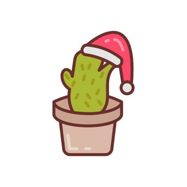 Vektör olarak Noel Kaktüsü simgesi. Logotype