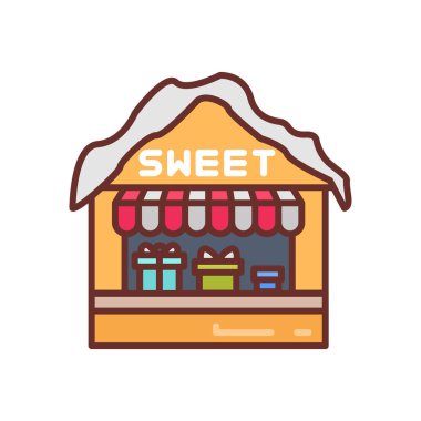 Vektör olarak Noel Pazarı simgesi. Logotype