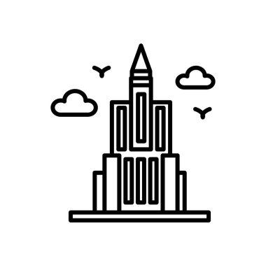 Empire State ikonu vektör olarak. Logotype