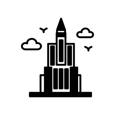 Empire State ikonu vektör olarak. Logotype