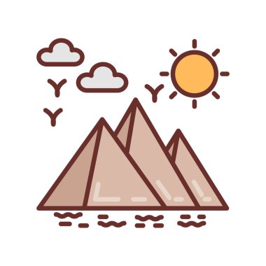 Giza Piramit ikonu vektörde. Logotype