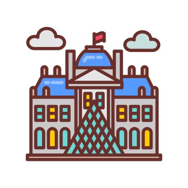 Vektör olarak Louvre ikonu. Logotype