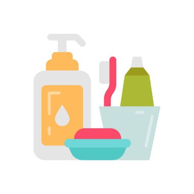 Vektör olarak tuvalet malzemeleri simgesi. Logotype