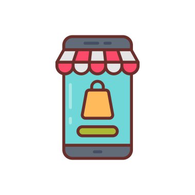 Vektör olarak market uygulaması simgesi. Logotype