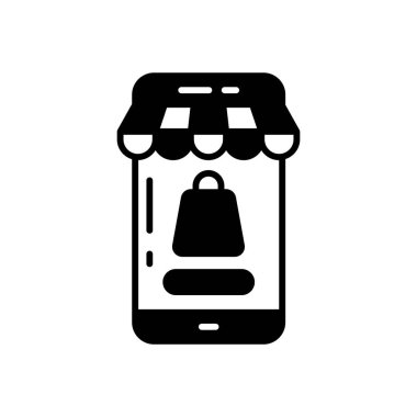 Vektör olarak market uygulaması simgesi. Logotype