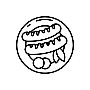 Vektör olarak sosis simgesi. Logotype
