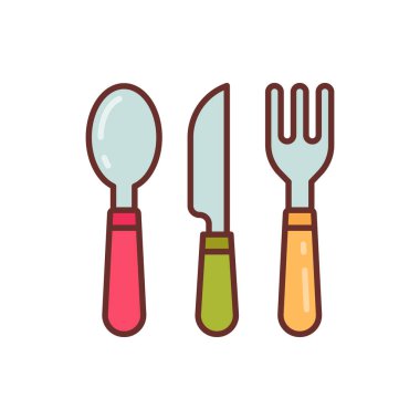 Çatal bıçak ikonu vektörde. Logotype