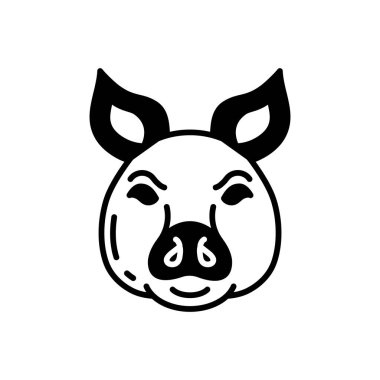 Vektör olarak domuz ikonu. Logotype