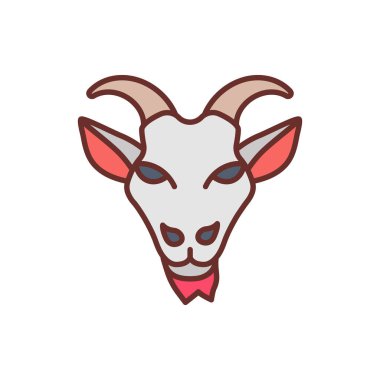 Vektör olarak keçi simgesi. Logotype