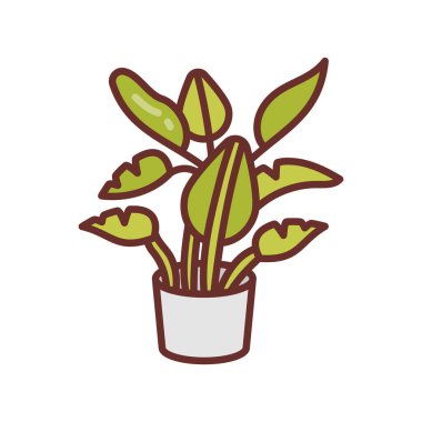 Vektör olarak muz bitkisi simgesi. Logotype
