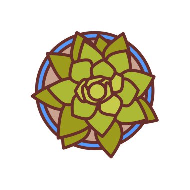 Vektör olarak Echeveria simgesi. Logotype