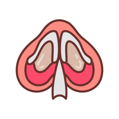 Vektör olarak burun septal ikonu. Logotype