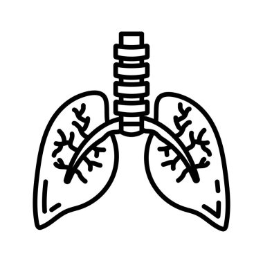 Bronchi simgesi vektörde. Logotype