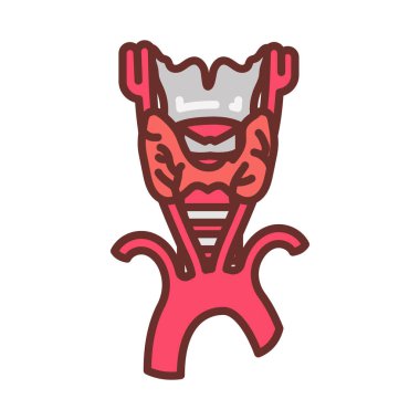 Vektör olarak alt tiroid damar simgesi. Logotype